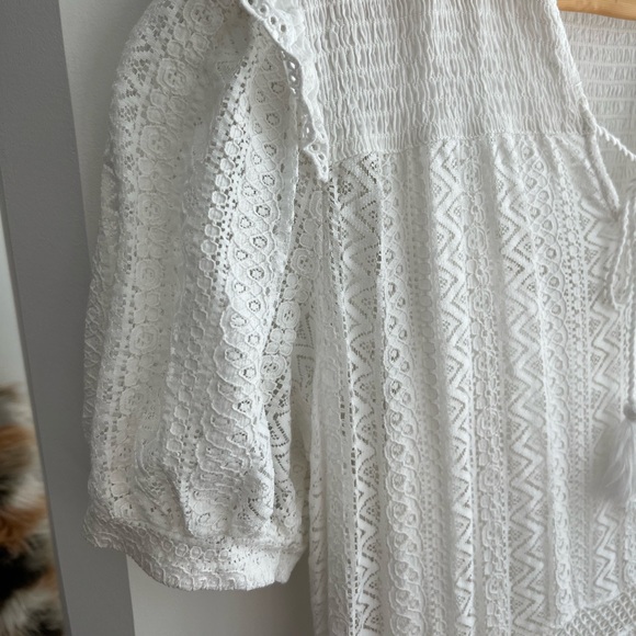 Mango Pasion Dress White Doll Cotton Lace Dress US4 - Picture 7 of 11